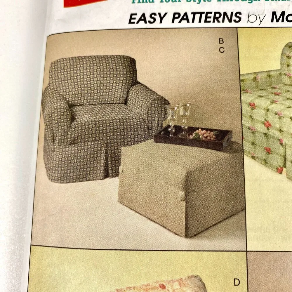 McCalls M4479 Furniture Sofa Chair Slipcovers Trading Spaces TLC sewing pattern